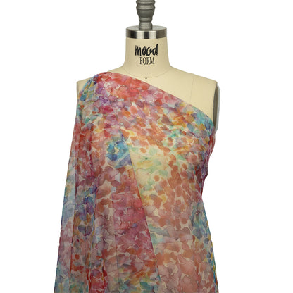 Rainbow Petals Watercolor Printed Tulle