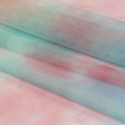 Pastel Rainbow Splash Watercolor Printed Tulle