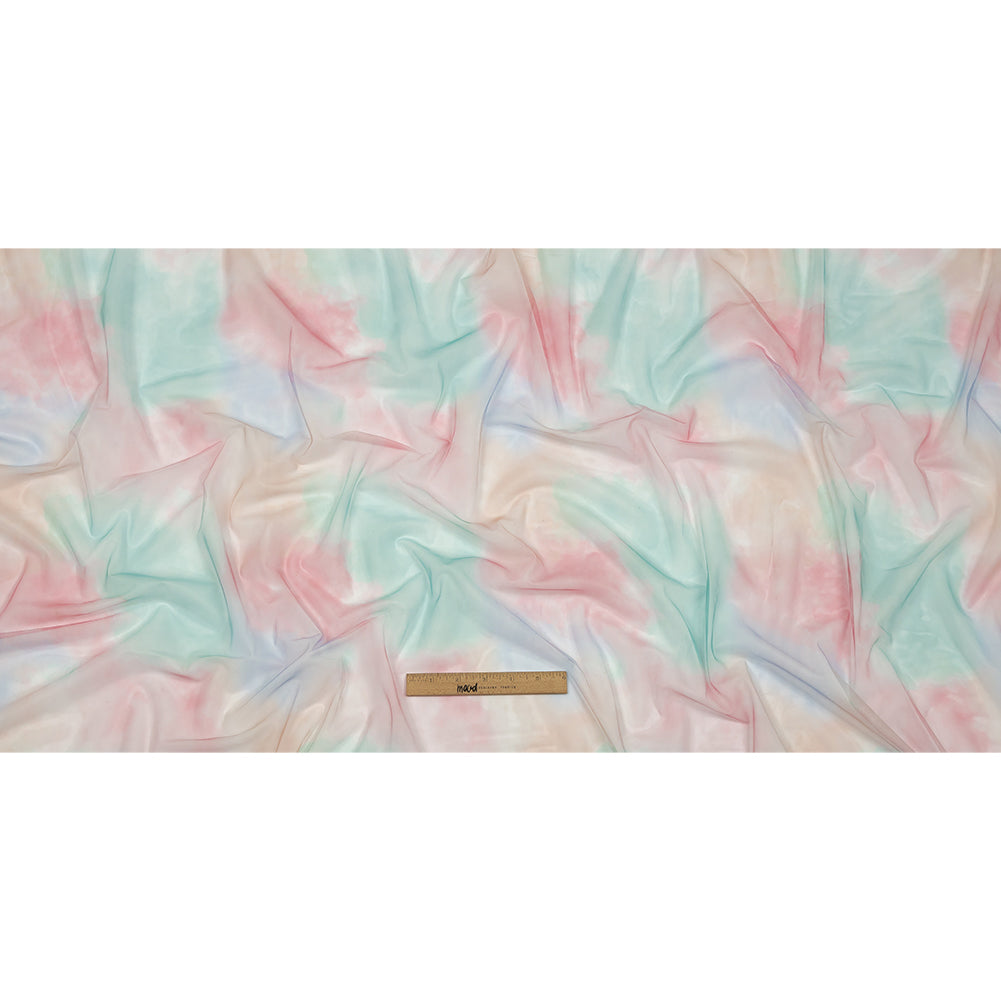 Pastel Rainbow Splash Watercolor Printed Tulle - Full