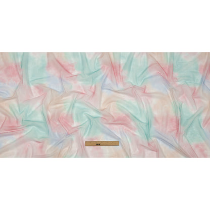 Pastel Rainbow Splash Watercolor Printed Tulle