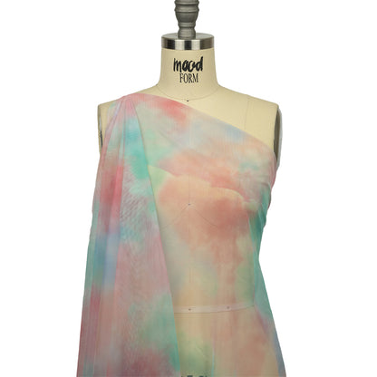 Pastel Rainbow Splash Watercolor Printed Tulle