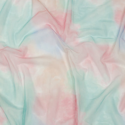 Pastel Rainbow Splash Watercolor Printed Tulle