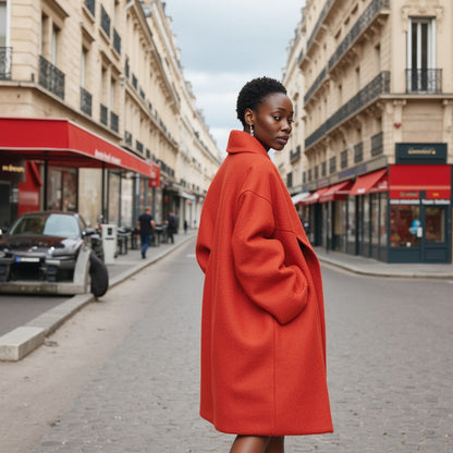 Wool and Cashmere Coating Made in Italy - Coral - Alberini Collection