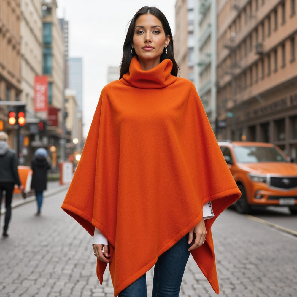 Wool and Cashmere Coating Made in Italy - Red Orange - Alberini Collection