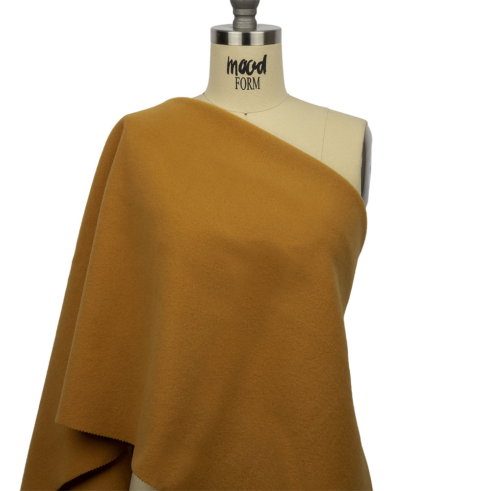Wool and Cashmere Coating Made in Italy - Yellow Ochre - Alberini Collection