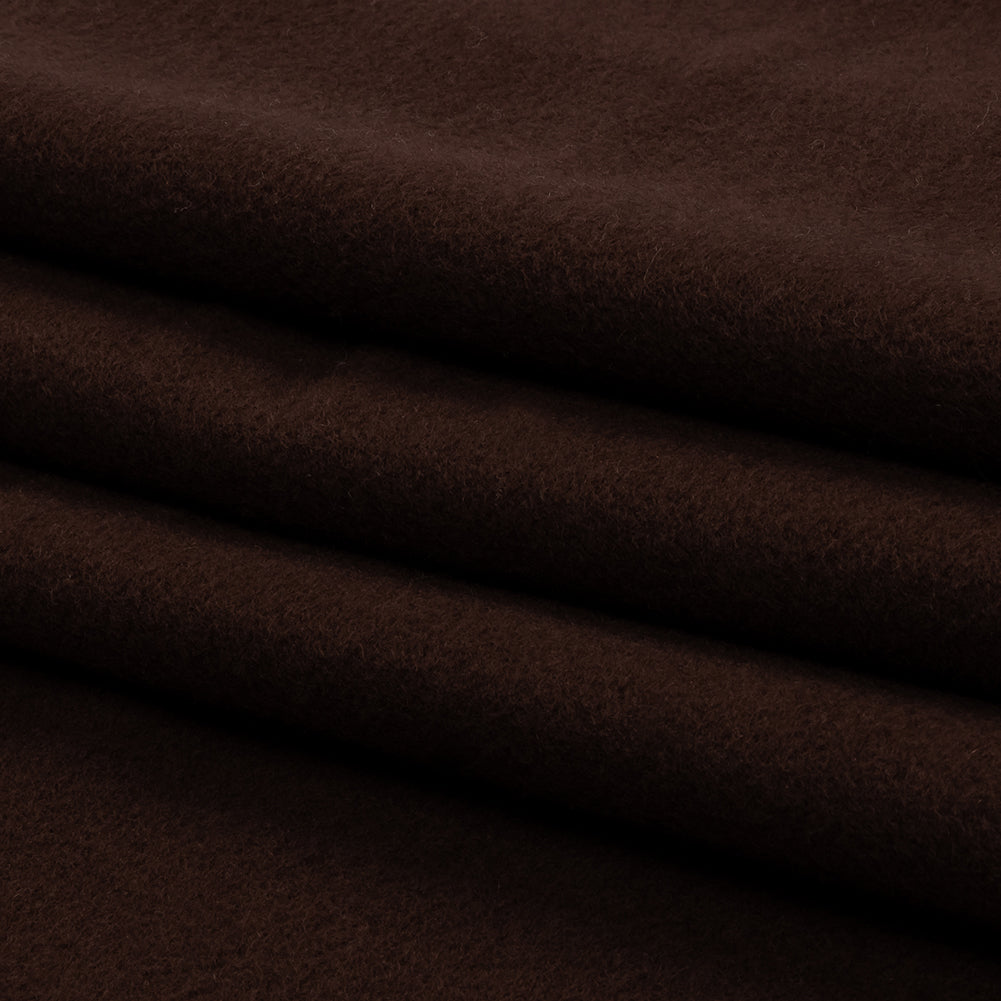Wool and Cashmere Coating Made in Italy - Chocolate - Alberini Collection - Folded
