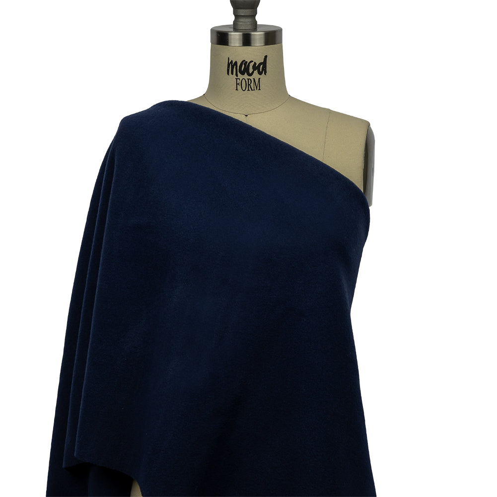 Wool and Cashmere Coating Made in Italy - Navy - Alberini Collection - Drape