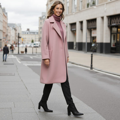 Wool and Cashmere Coating Made in Italy - Dusty Orchid - Alberini Collection