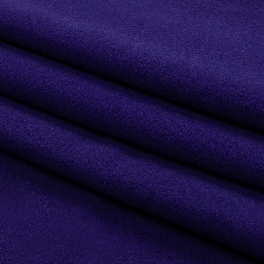 Wool and Cashmere Coating Made in Italy - Blue Violet - Alberini Collection - Folded