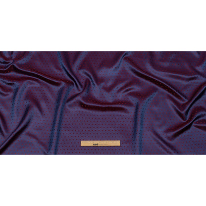 Wine and Blue Bi-Color Polkadots Jacquard Lining Full