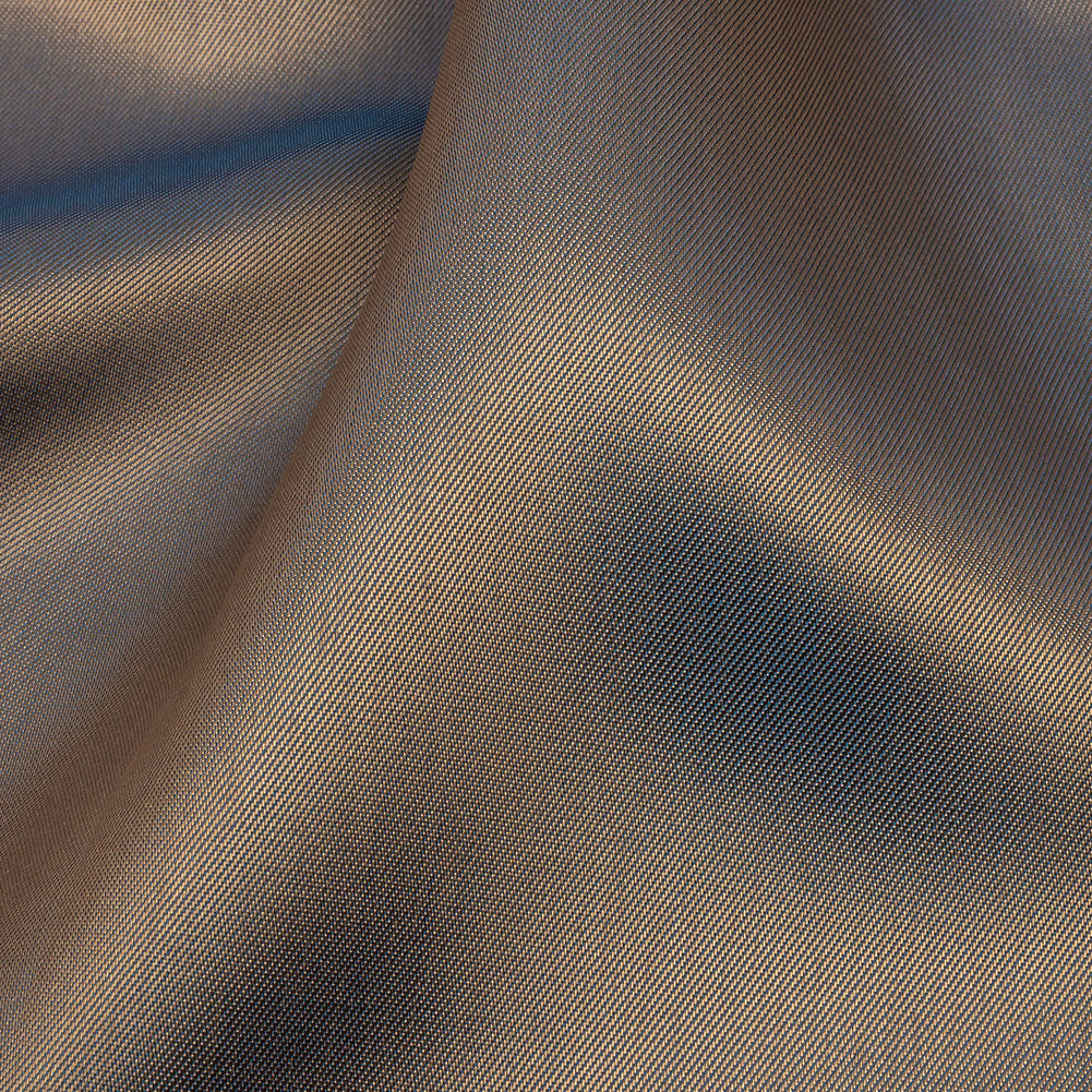 Iridescent Twill Lining - Blue and Beige Detail