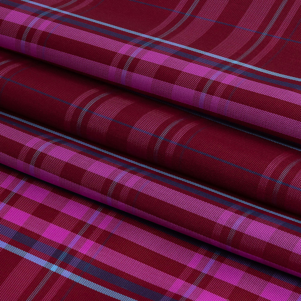 Fuchsia, Blue and Aqua Plaid Twill Lining