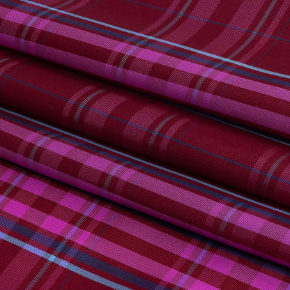 Fuchsia, Blue and Aqua Plaid Twill Lining