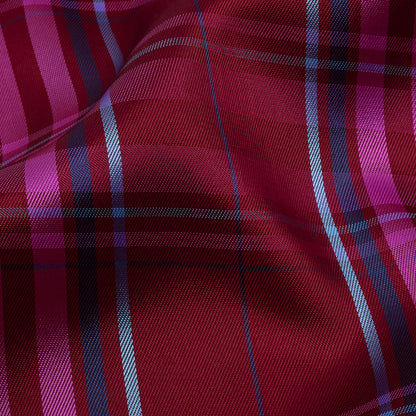 Fuchsia, Blue and Aqua Plaid Twill Lining