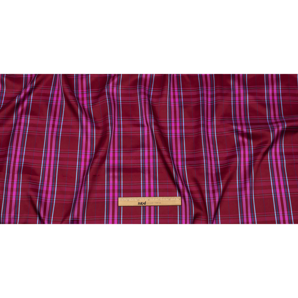 Fuchsia, Blue and Aqua Plaid Twill Lining