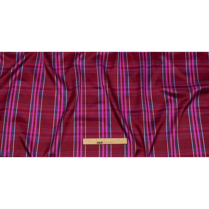 Fuchsia, Blue and Aqua Plaid Twill Lining
