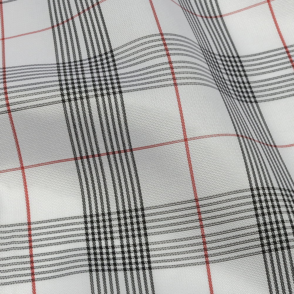 White, Black and Red Plaid Lining - Detail