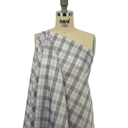 White, Black and Red Plaid Lining