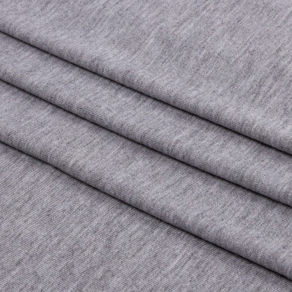 Heathered Gray Stretch Rayon Jersey Folded