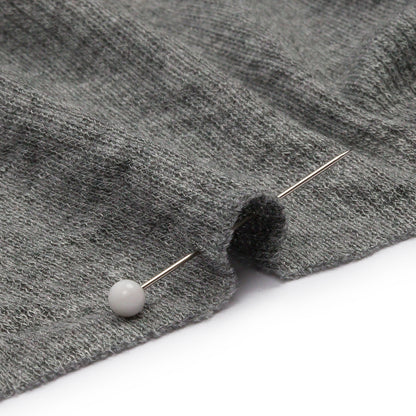 Heathered Gray Stretch Rayon 2x2 Rib Knit Detail