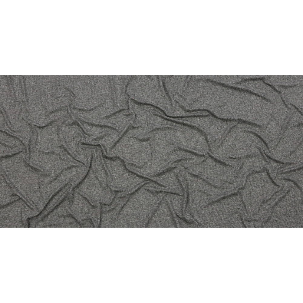 Heathered Gray Stretch Rayon 2x2 Rib Knit Full