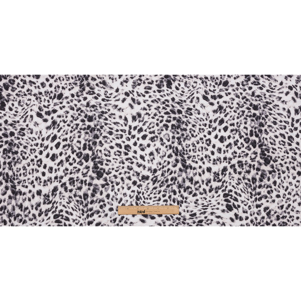 Ivory and Charcoal Wild Spots Stretch Rayon Jersey Full