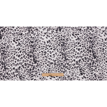 Ivory and Charcoal Wild Spots Stretch Rayon Jersey Full