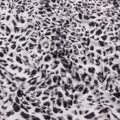 Ivory and Charcoal Wild Spots Stretch Rayon Jersey