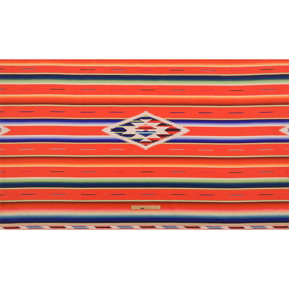 Orange, Yellow and Blue Southwestern Weaving Printed Polyester Woven Panel Full