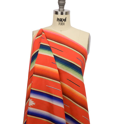Orange, Yellow and Blue Southwestern Weaving Printed Polyester Woven Panel Drape