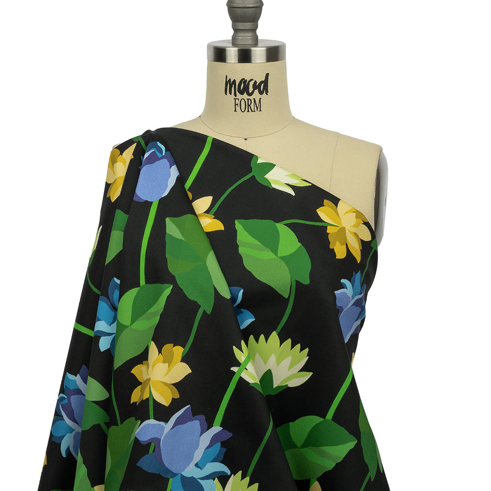 Mood Exclusive Black Highrise Blooms Stretch Cotton Sateen Detail