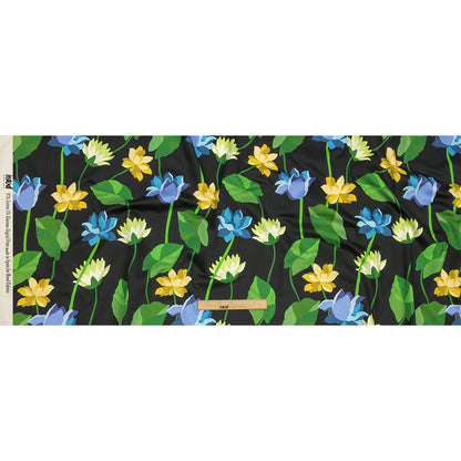 Mood Exclusive Black Highrise Blooms Stretch Cotton Sateen Drape