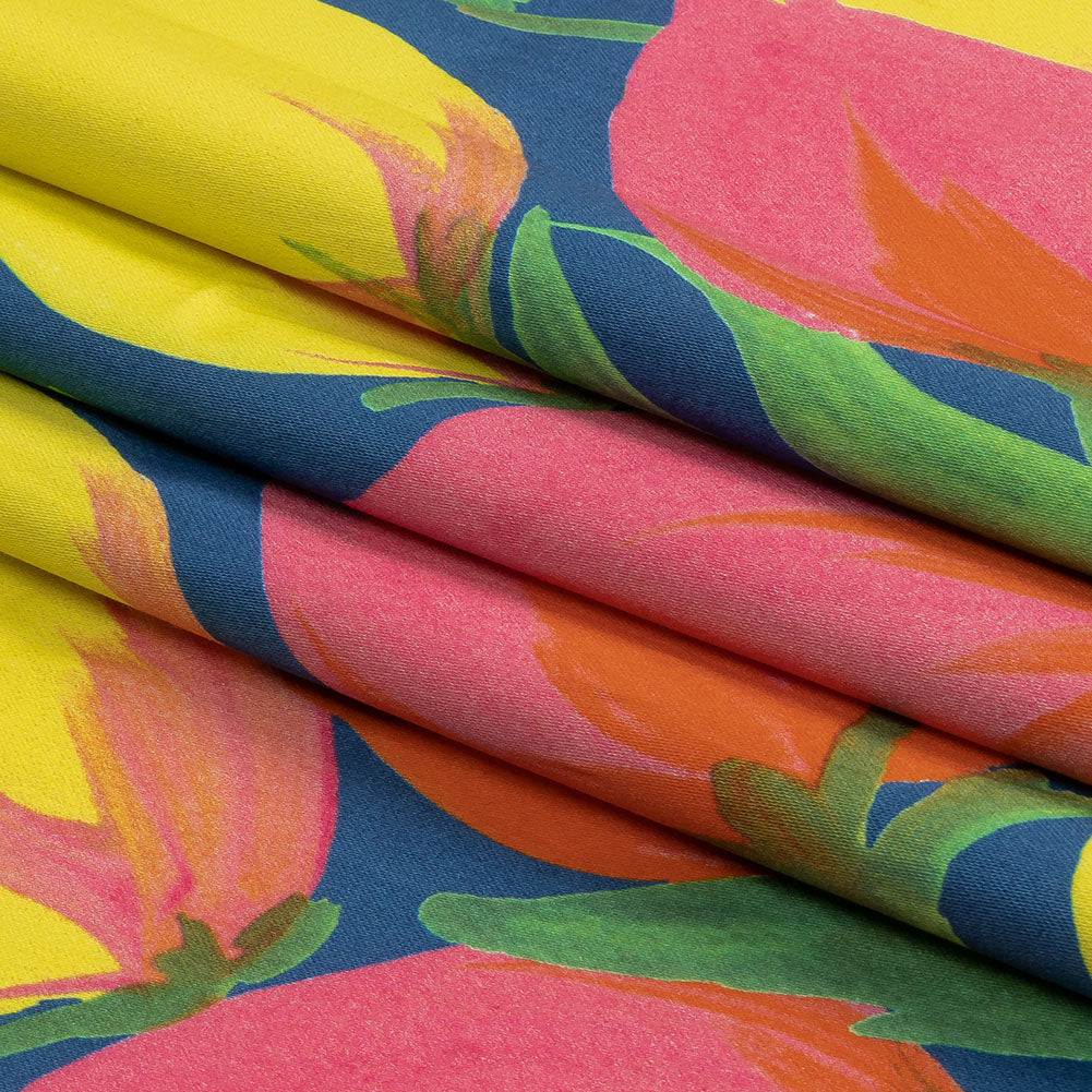 Mood Exclusive Blue Keukenhof Stretch Cotton Sateen Folded