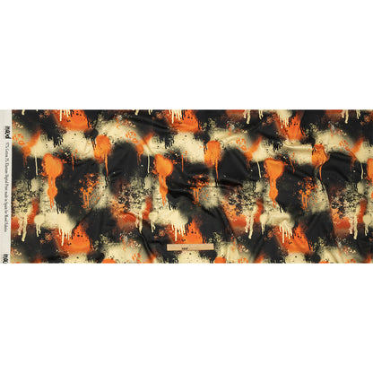 Mood Exclusive Orange Street Art Splash Stretch Cotton Sateen Full