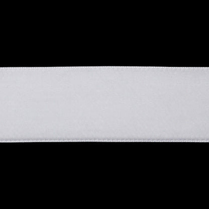 Japanese White Velvet Ribbon with Satin Backing - 1" Detail