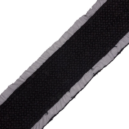 Black Little Circles Wool Embroidered Lace Trim on Mesh Ground - 2.375"