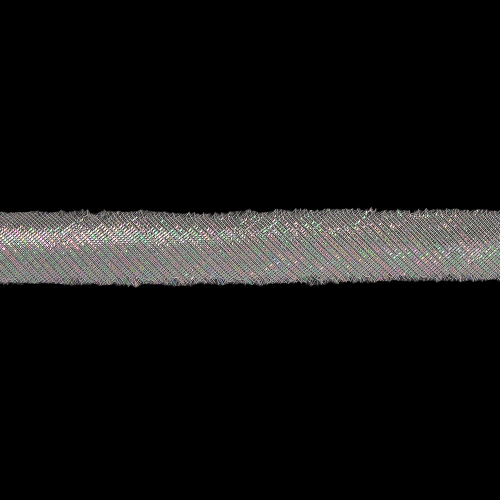 Metallic Iridescent White Bias Tape - 10mm Detail