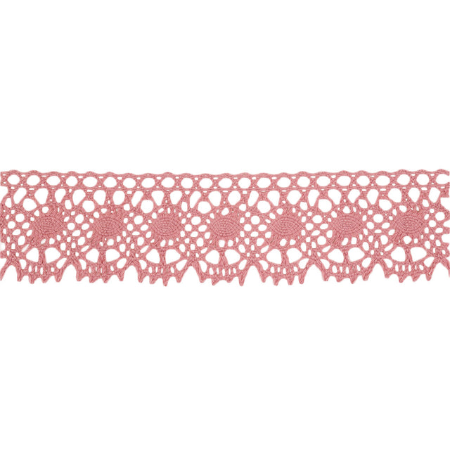 Dusty Rose Scalloped Classic Crochet Lace Trim - 2"