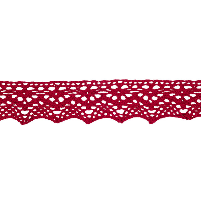 Cranberry Picot Arches and Zig Zags Crochet Lace Trim - 1.875"