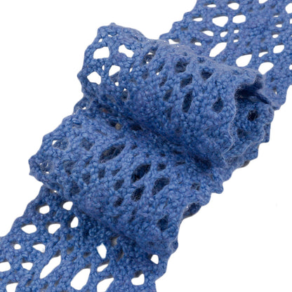 Sky Blue Classic Crochet Lace Trim - 2" Folded