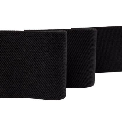 Black Twill Faced Elastic Trim - 2.875"