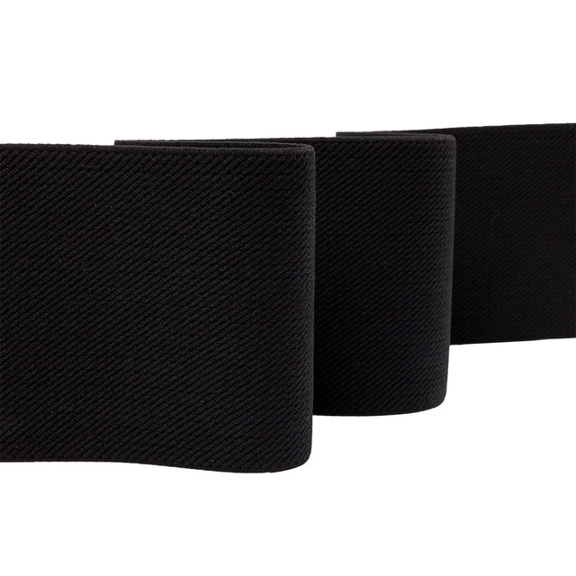 Black Twill Faced Elastic Trim - 2.875"