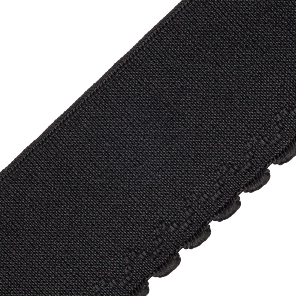 Black Scalloped Edge Elastic Trim - 1.875" Detail