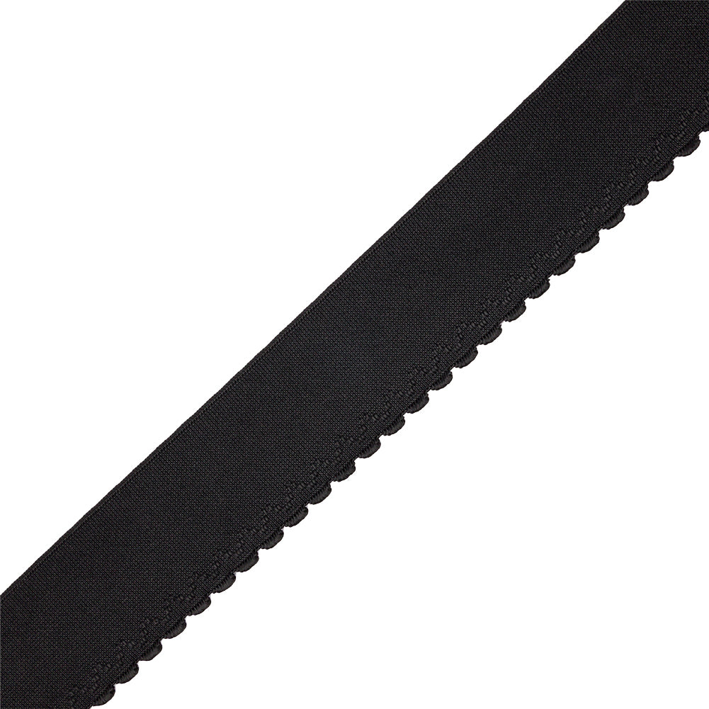 Black Scalloped Edge Elastic Trim - 1.875"