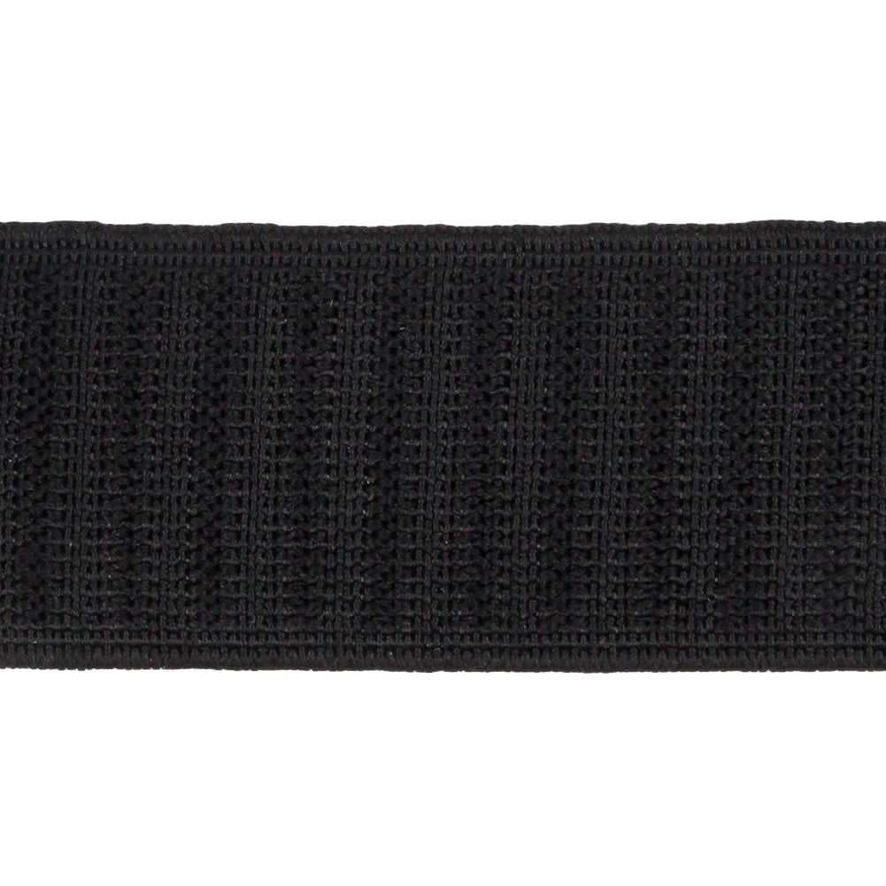Black Ribbed Elastic Trim - 1.375" Detail