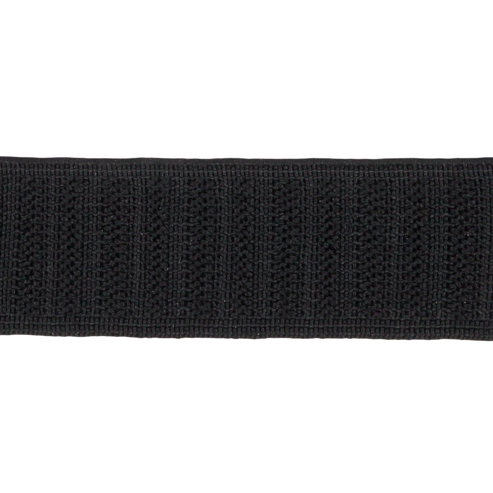 Black Ribbed Elastic Trim - 1" Detail