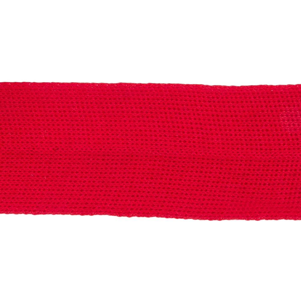Red Cotton Knit Foldover Trim - 1.25" Detail