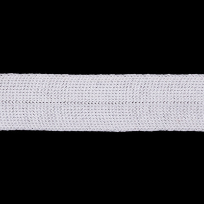 White Cotton Knit Foldover Trim - 0.875" Detail