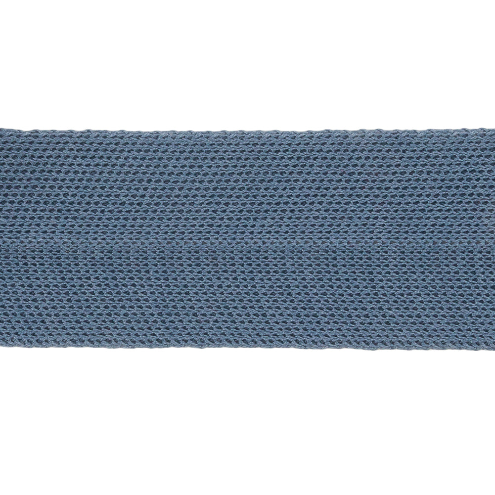 Gray Blue Cotton Knit Foldover Trim - 1.25" Detail