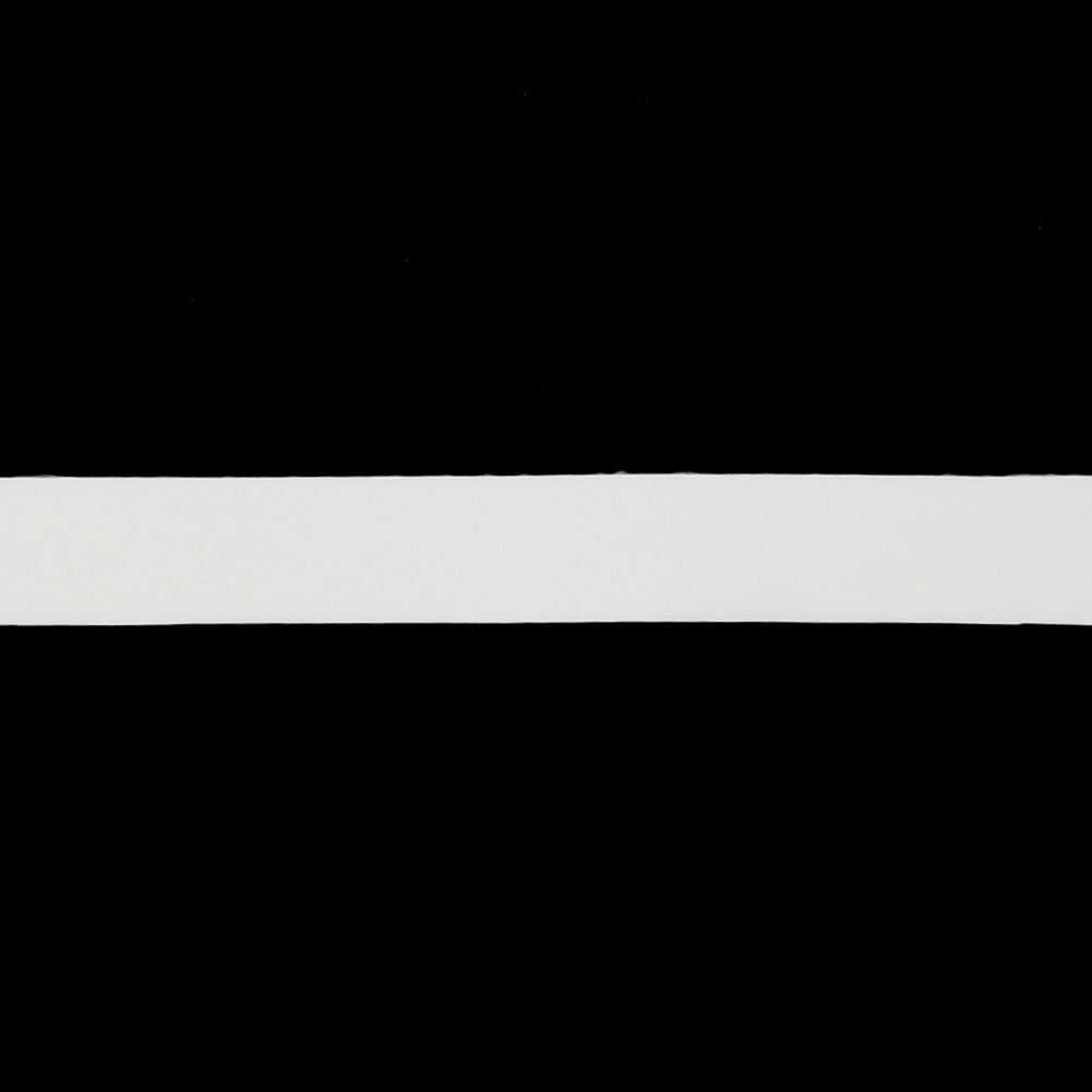 Snow White Glossy Faux Leather Tape Trim with Knit Back - 0.375" Detail